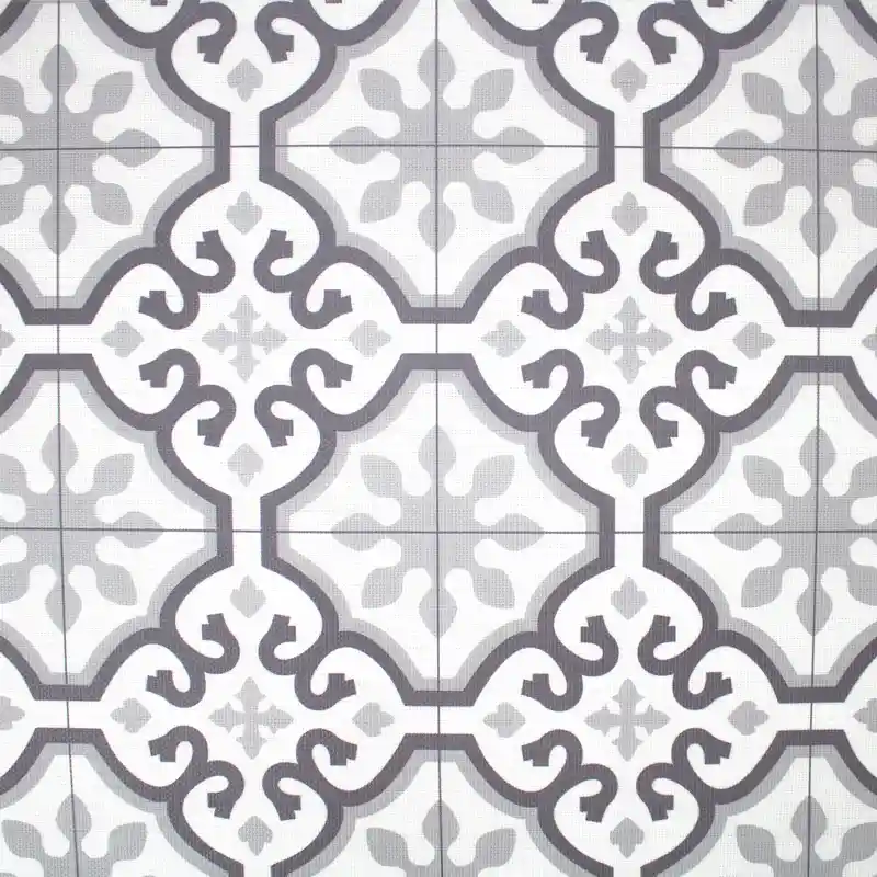 Flor Gris Cenefa Alfombra Vinilica de exterior 160x240